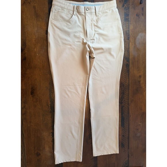 FootJoy Pants Mens 33x34 Beige Athletic Fit Stretch Performance Golf Chino Twill - Picture 3 of 14